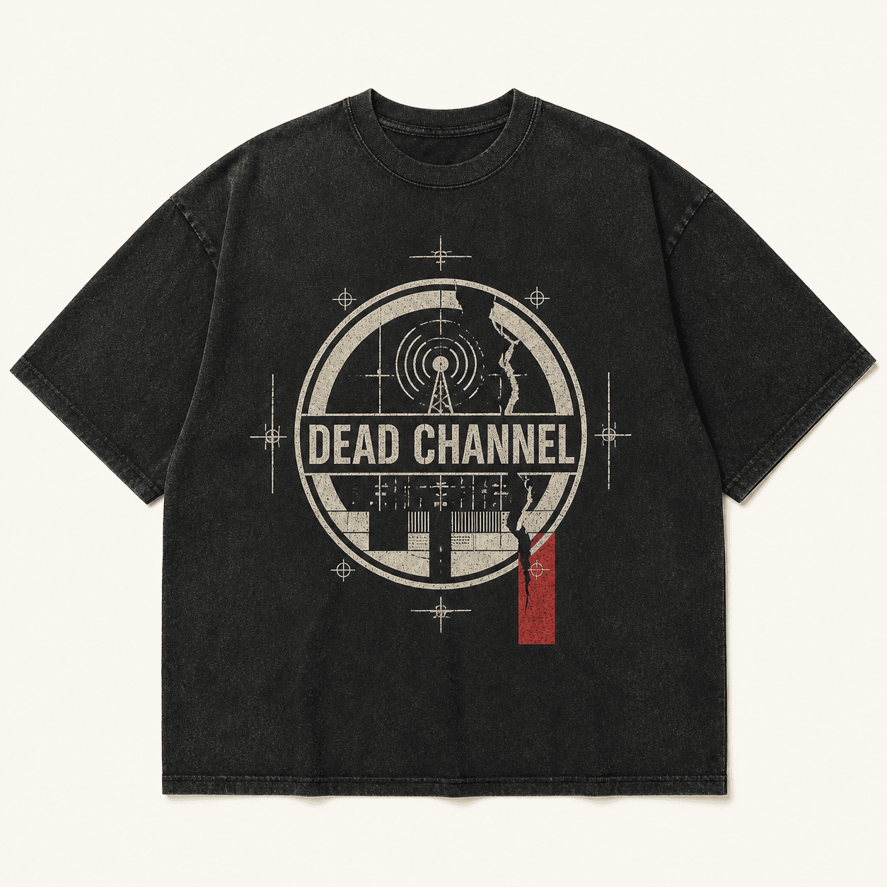 Dead Channel washed-black T-shirt