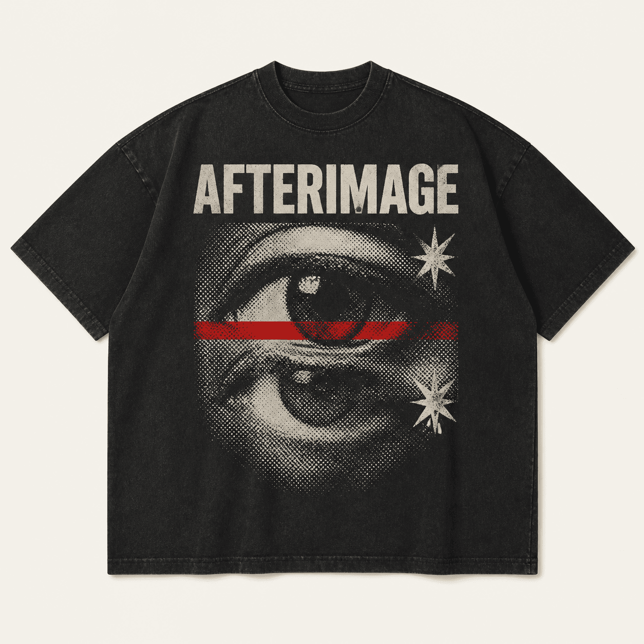 Afterimage washed-black T-shirt