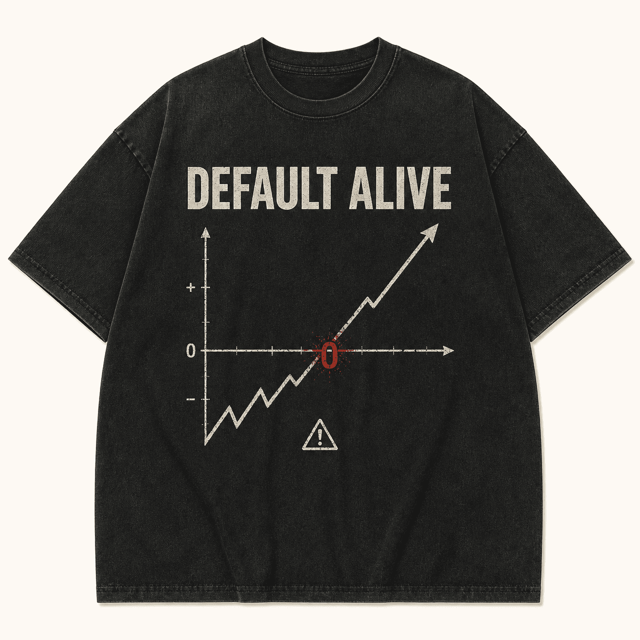 Default Alive washed-black T-shirt