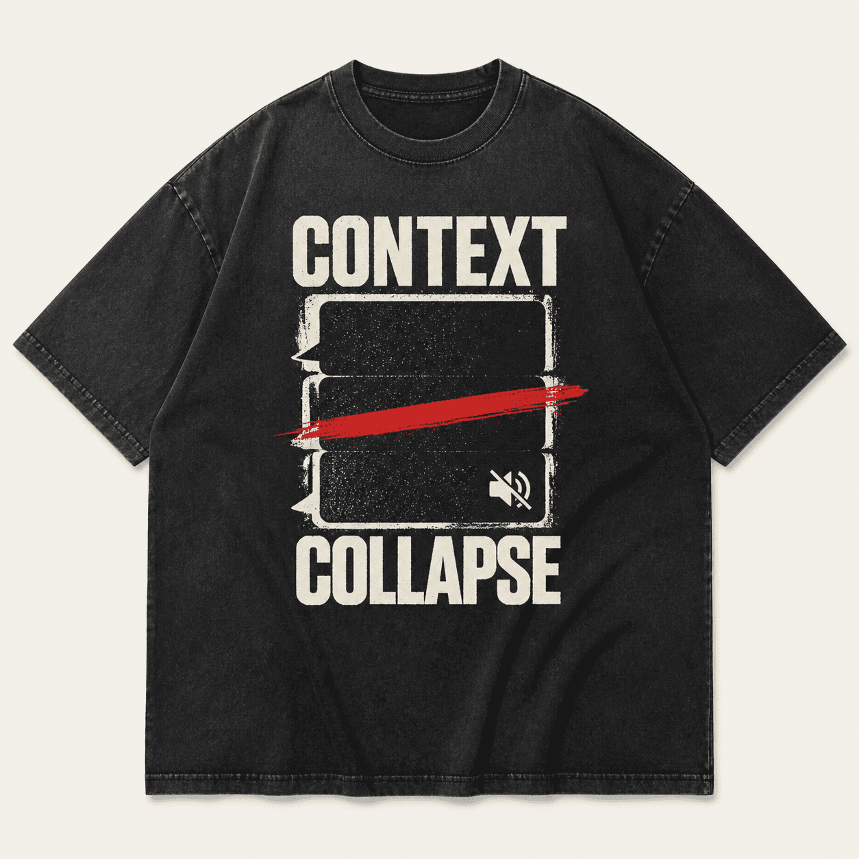 Context Collapse washed-black T-shirt
